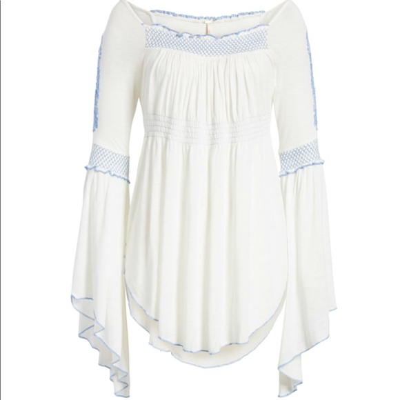 Free People Valley Embroidered Bell Sleeve Top - Picture 3 of 6